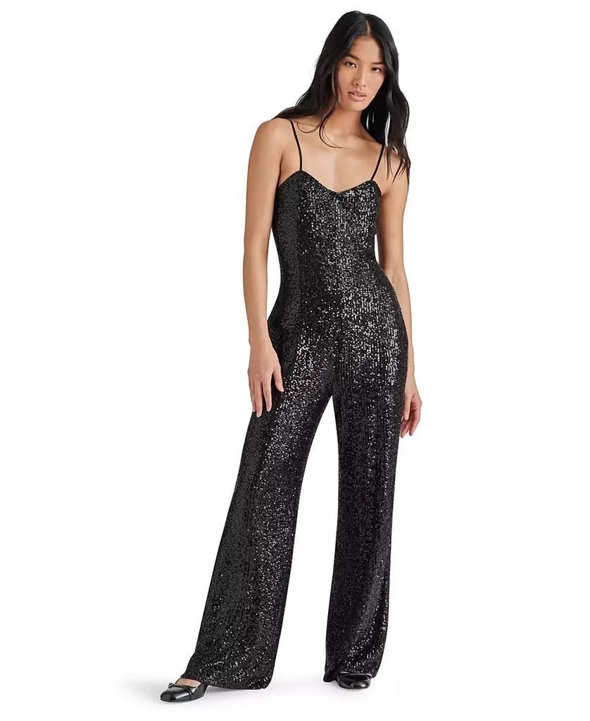 Steve Madden Women's Glitterine Sequined Jumpsuit 6