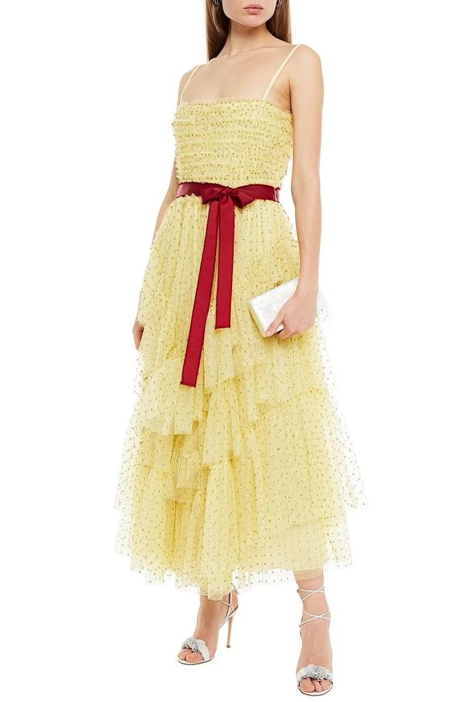 RED Valentino Embellished tiered tulle midi dress 2