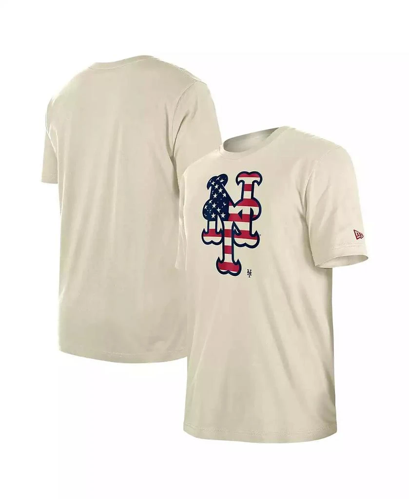New Era Men's Cream New York Mets 4th of July Flag Fill T-Shirt 1