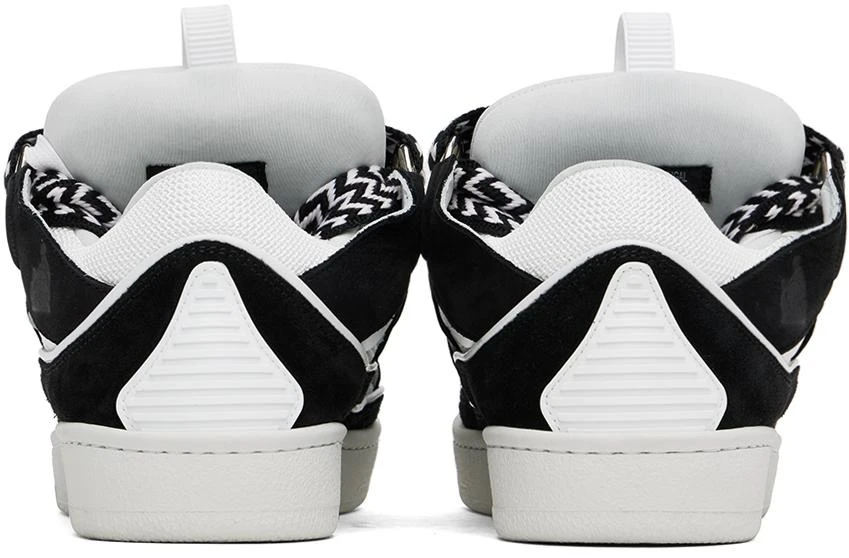 Lanvin Black & White Leather Curb Sneakers 2