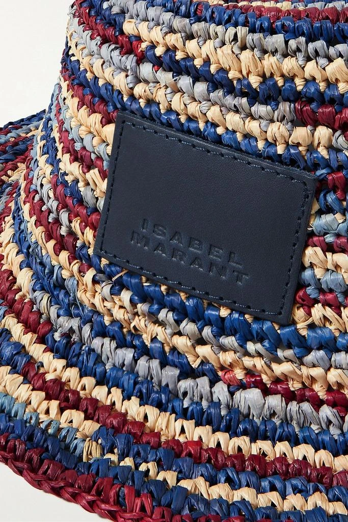 Isabel Marant Yucata striped woven raffia bucket hat 3