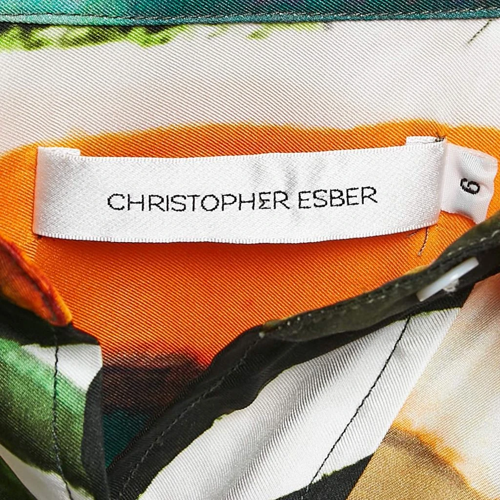 Christopher Esber Christopher Esber Multicolor Bandana Print Silk Cropped Shirt S 4