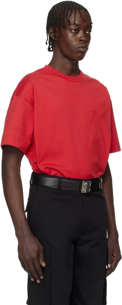 Givenchy Red 'GIVENCHY' T-shirt 2