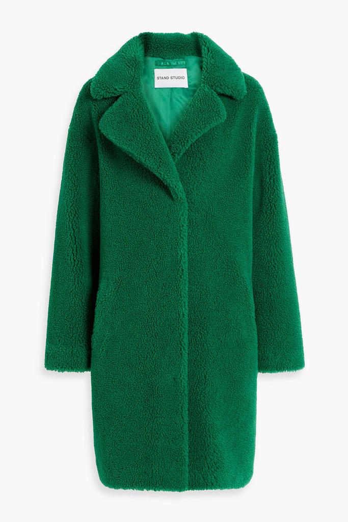 ★STAND STUDIO★ Elsie coat black 62021909789000 62021909789 Stand Studio Elsie Faux Shearling-trimmed Vinyl Coat In