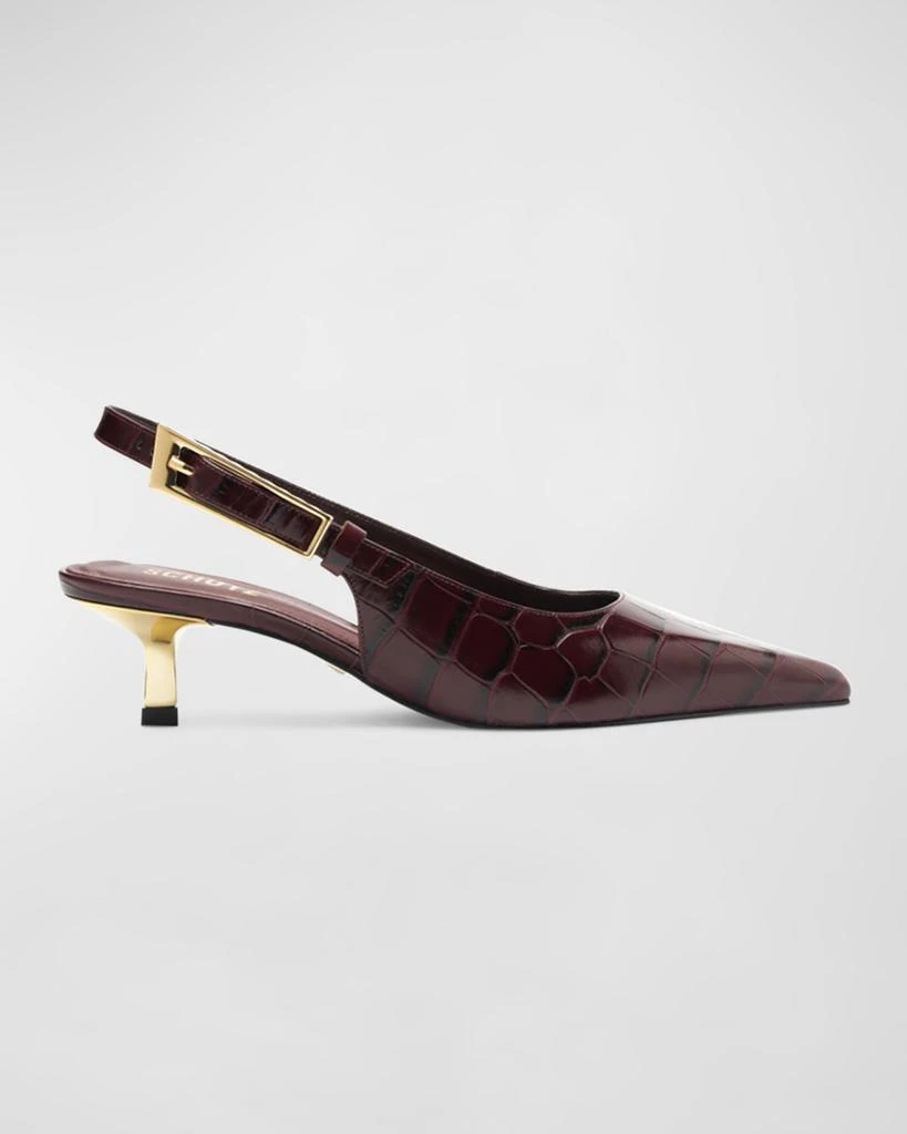 Schutz Ciara Croco Slingback Pumps 1