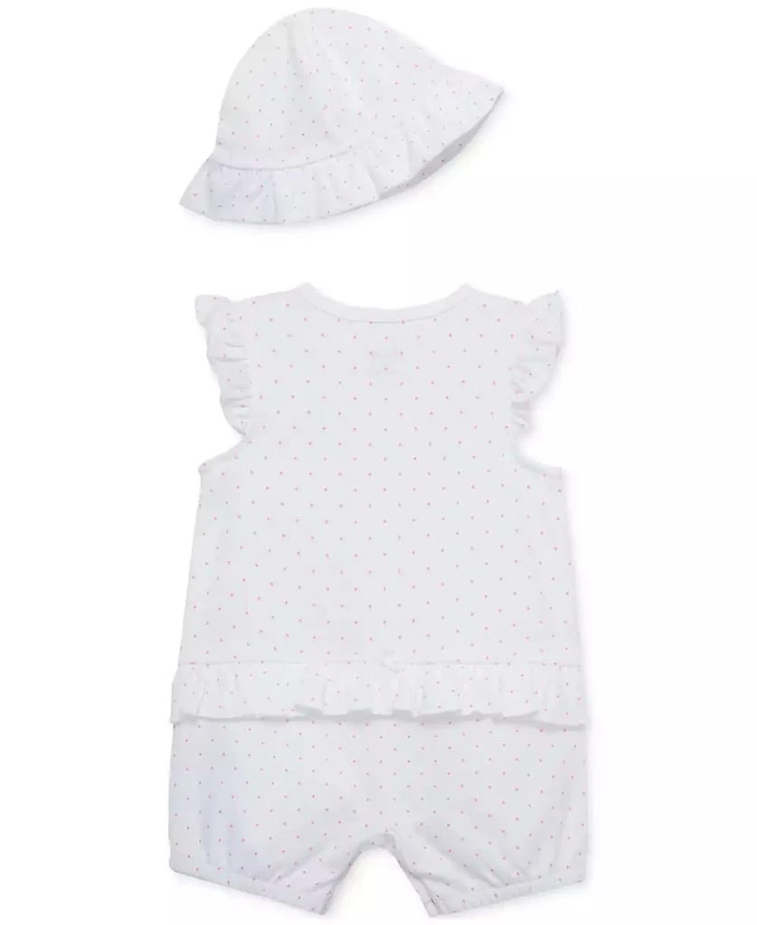 Little Me Baby Girls Sailboats Cotton Romper & Hat, 2 Piece Set 2