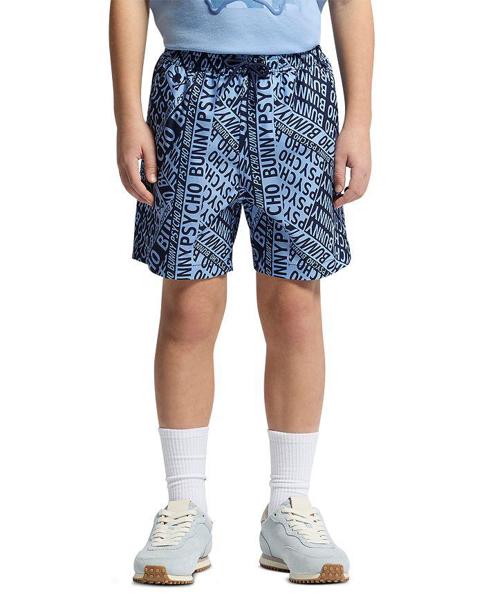 Psycho Bunny Unisex Capri Printed Swim Shorts - Little Kid, Big Kid