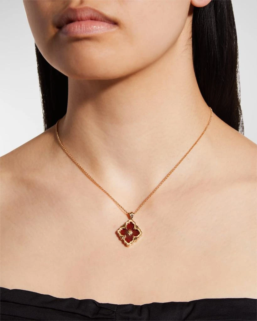 Buccellati Opera Tulle Pendant Necklace with Big Motif Red and 18K Yellow Gold 2