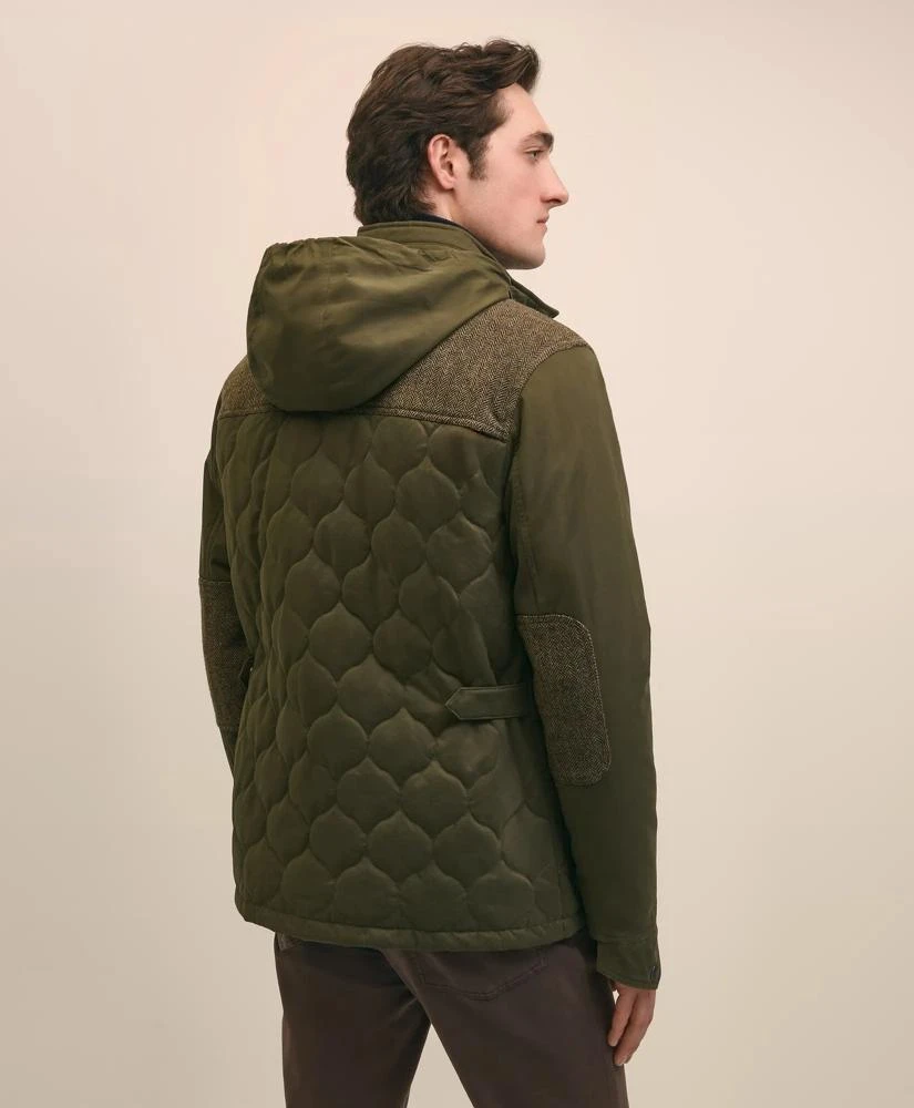 Brooks Brothers Cotton-Wool Blend Field Jacket With Tweed Accents, Packable Hood 4