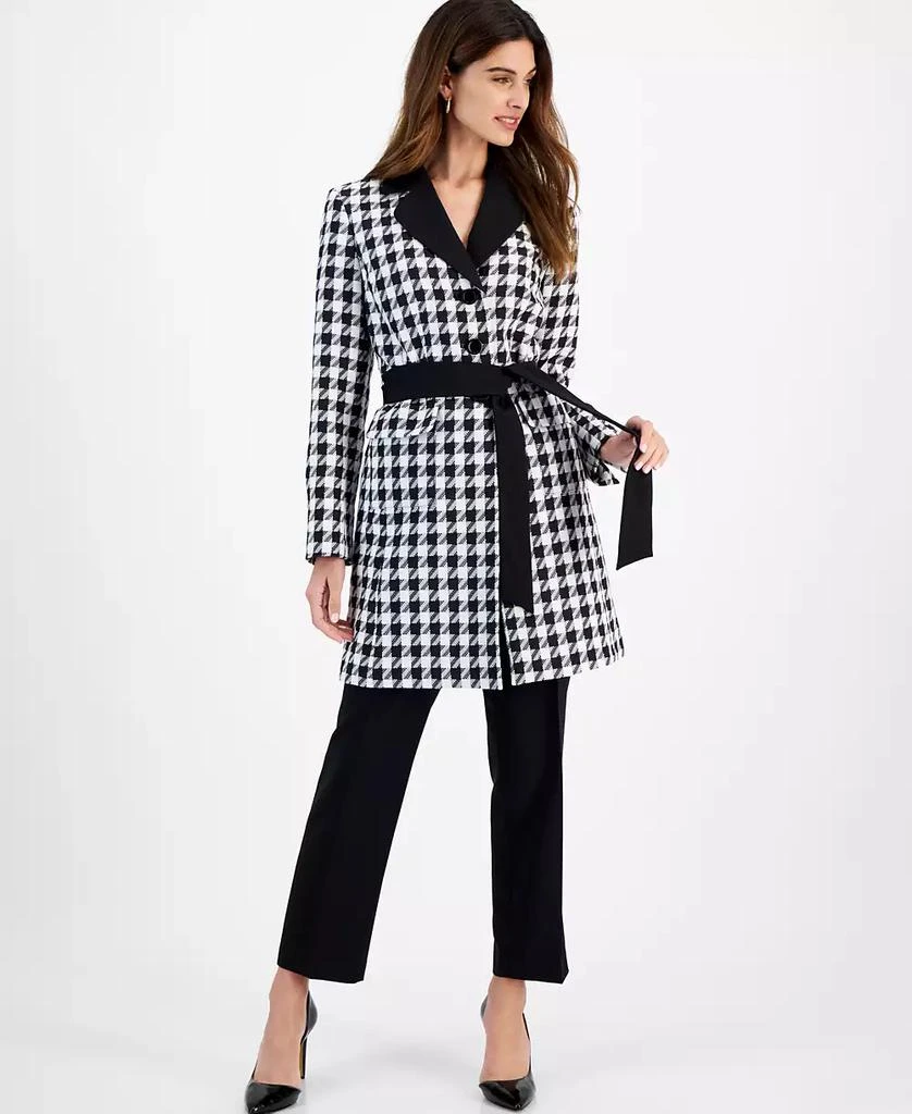 Le Suit Women's Houndstooth Belted Pantsuit, Regular & Petite 1