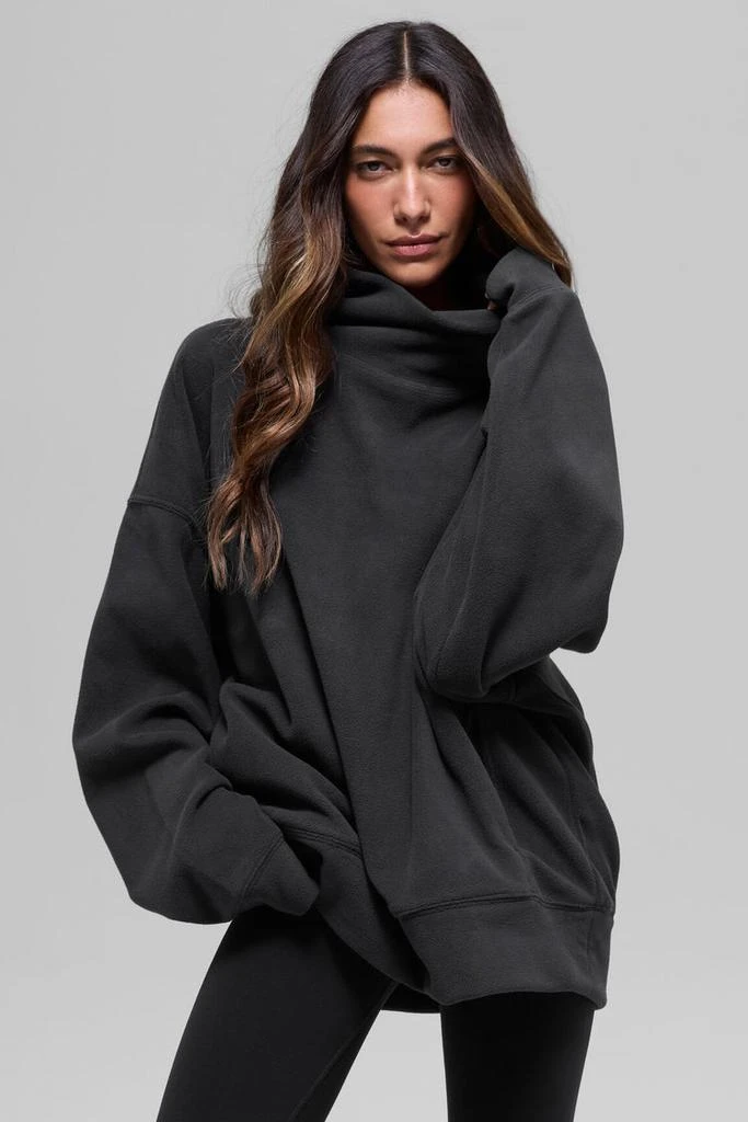 Alo Polar Fleece Hazy Pullover - Black 1