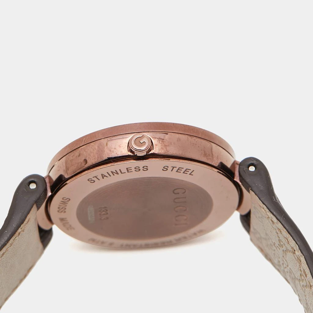 Gucci Gucci Slate Brown PVD Stainless Steel Leather Interlocking G YA133309 Women's Wristwatch 37 mm 7
