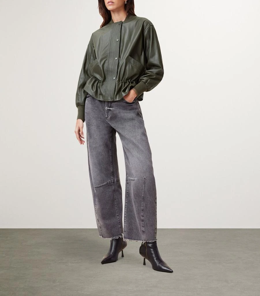 ALL SAINTS Leather Sofi Bomber Jacket 2