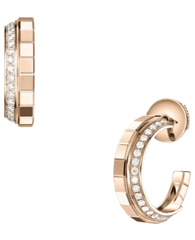 Chopard Chopard Ice Cube 18K Rose Gold and Diamond Women&apos;s Earrings 837008-5001 1