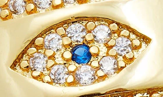 Savvy Cie Jewels 18K Yellow Gold Plated CZ Evil Eye Band Ring 3