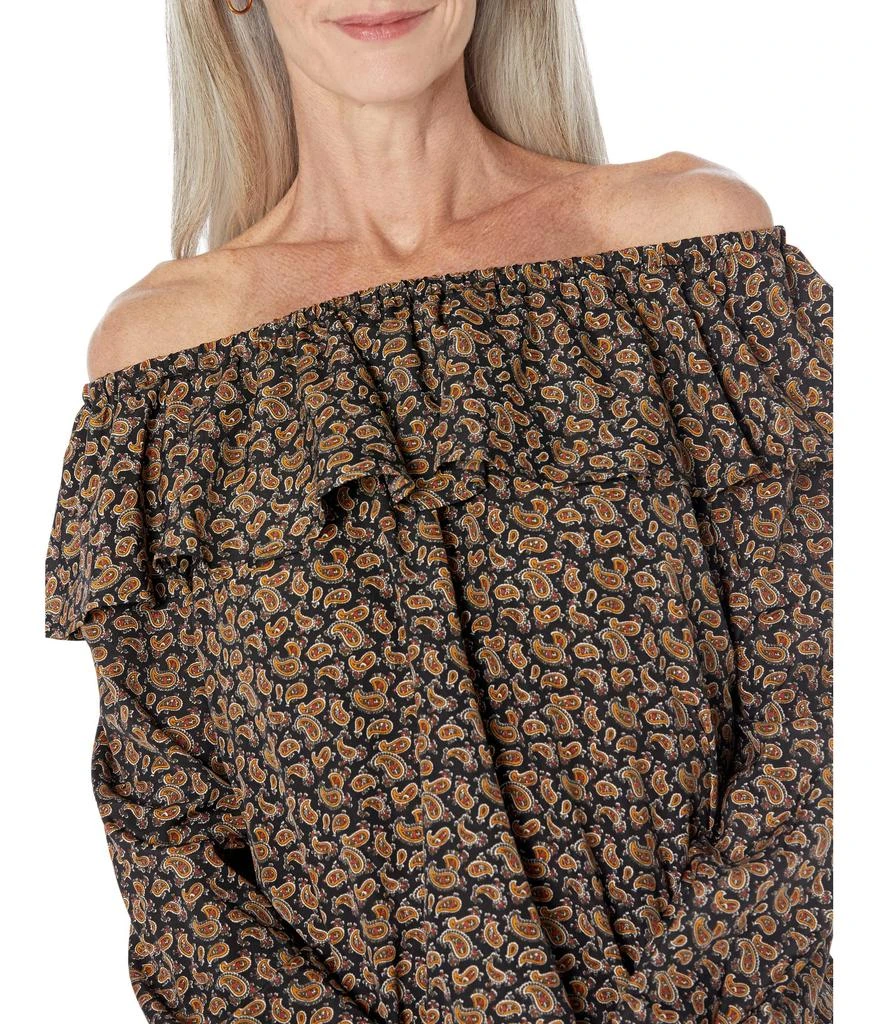 Michael Kors Paisley Off Shoulder Peasant Top 3