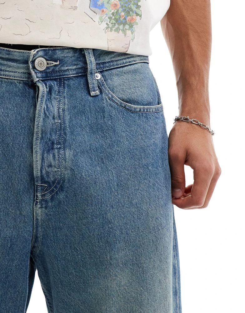 Jack & Jones Jack & Jones Alex baggy jeans in mid blue wash 5
