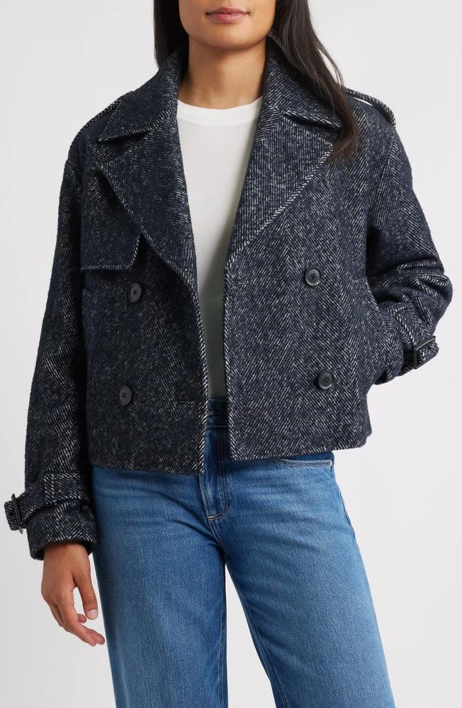 BCBG Short Trench Peacoat 4