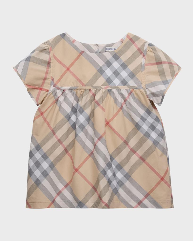 Burberry Girl's Zoey Check-Print Blouse, Size 3-14