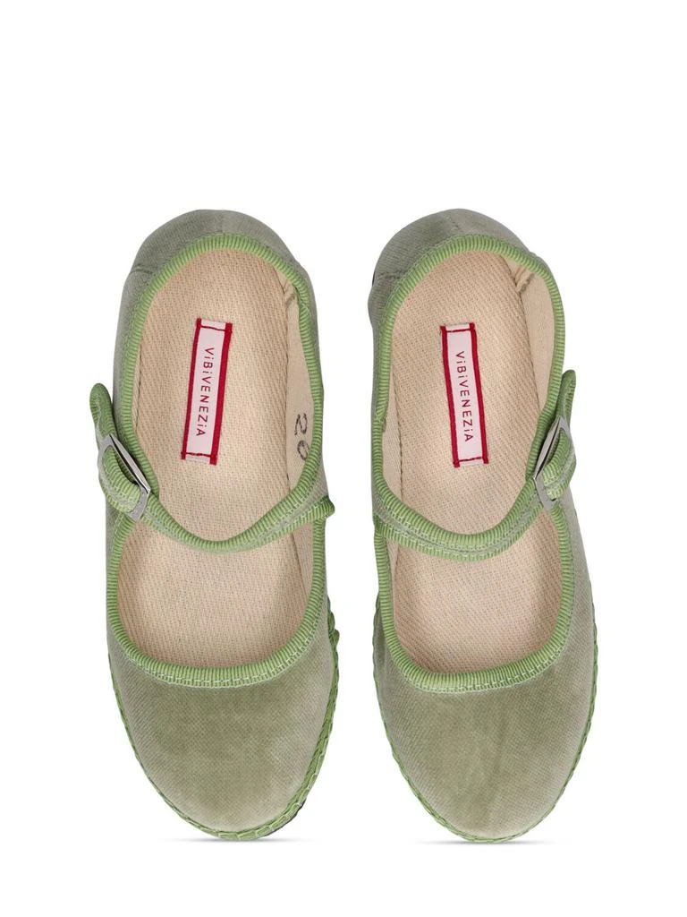 VIBI VENEZIA Cotton Velvet Mary Jane Loafers 1