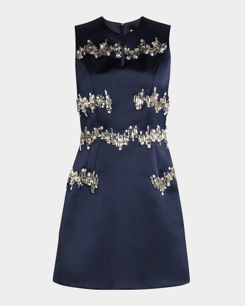 Dice Kayek Crystal Sleeveless Satin Mini Dress 1