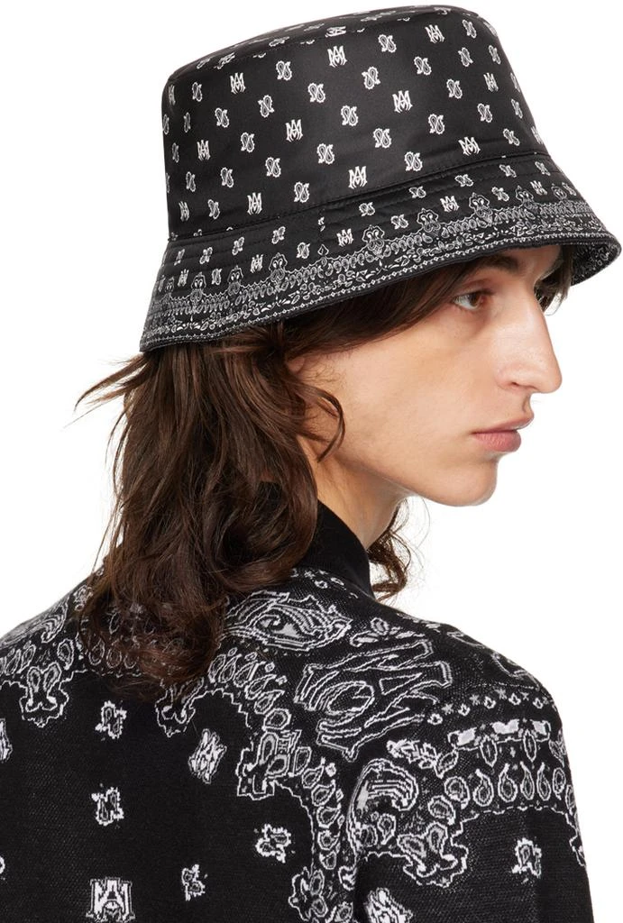 AMIRI Black 'MA' Paisley Bucket Hat 3