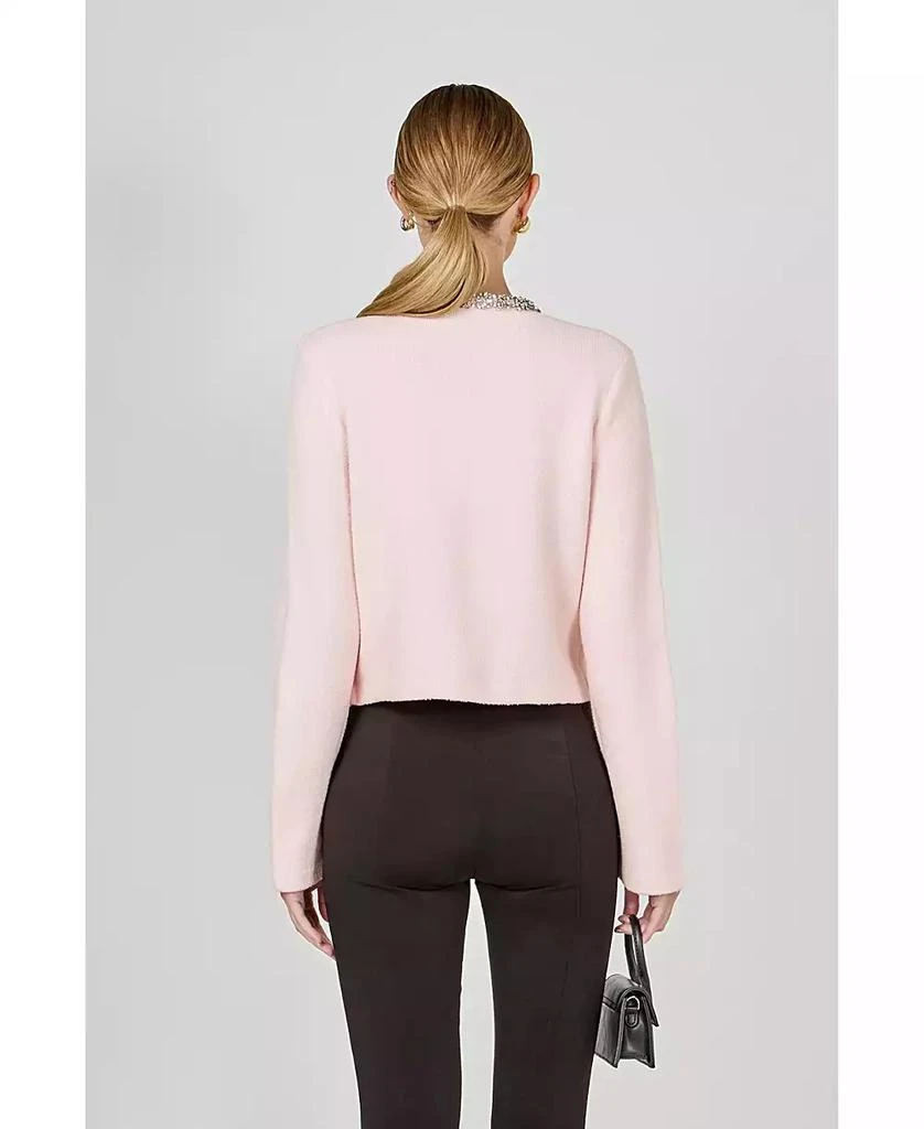 Endless Rose Women
s Boucle Knit Jewel Trim Sweater Cardigan 2