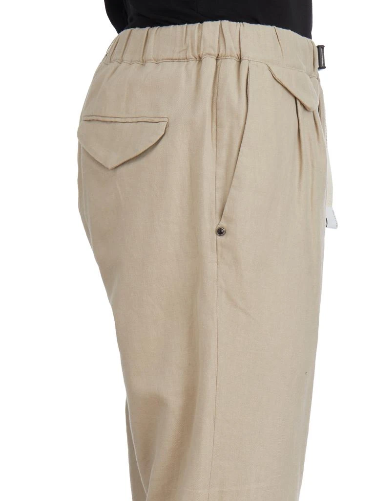 WHITE SAND LINEN AND COTTON TROUSERS 4