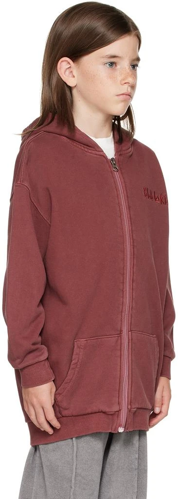 BlabLakia Kids Burgundy Embroidered Hoodie 2