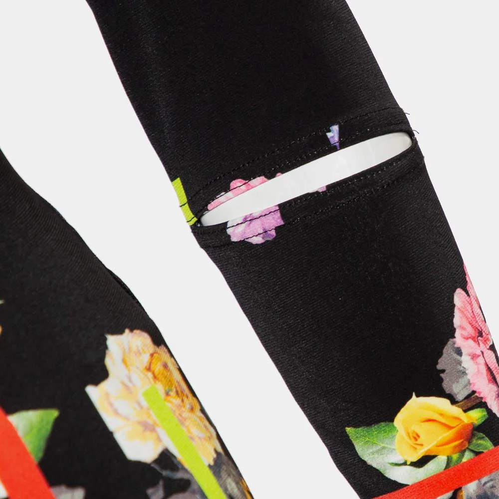 Preen By Thornton Bregazzi Preen by Thornton Bregazzi Black Floral Printed Jersey Cutout Sleeve Detail Top M 5