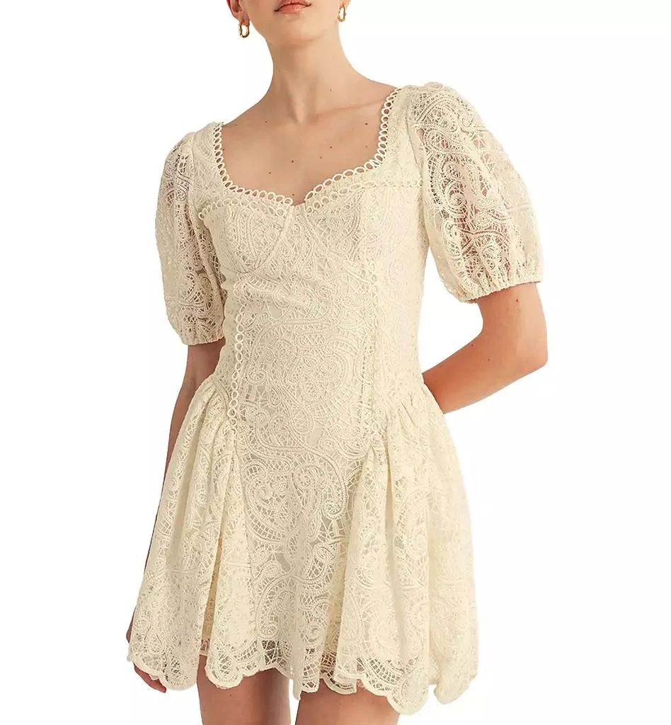 AROSE STUDIO, INC Women
s Amaline Balloon Sleeve Sweetheart Neck Mini Dress 2