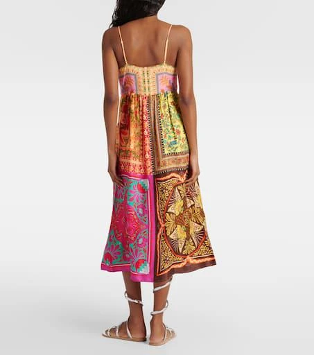 Farm Rio Mixed Scarves midi dress 3