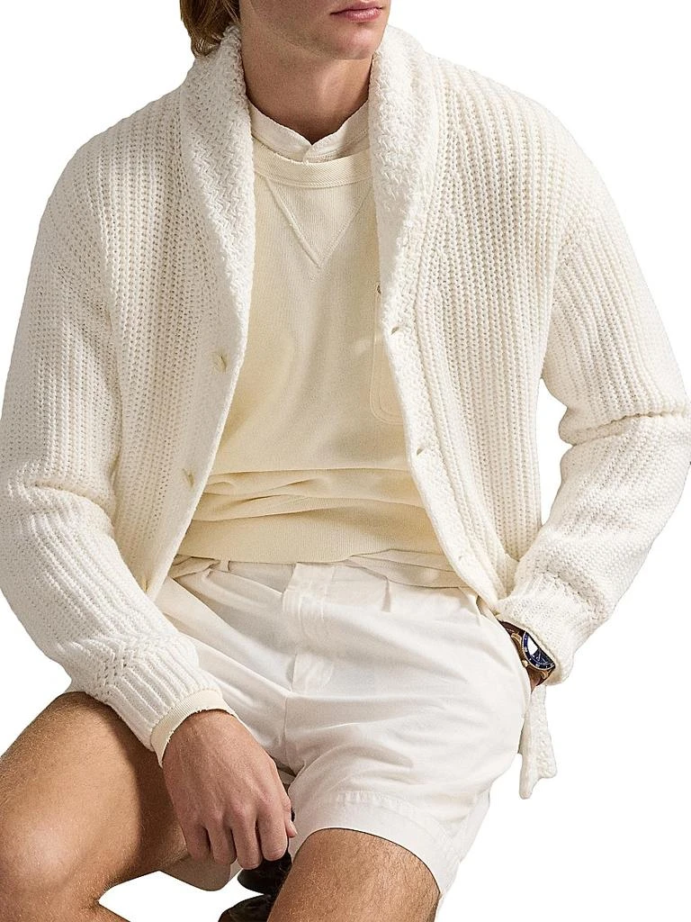 Ralph Lauren Linen-Cotton Shawl-Collar Cardigan 6