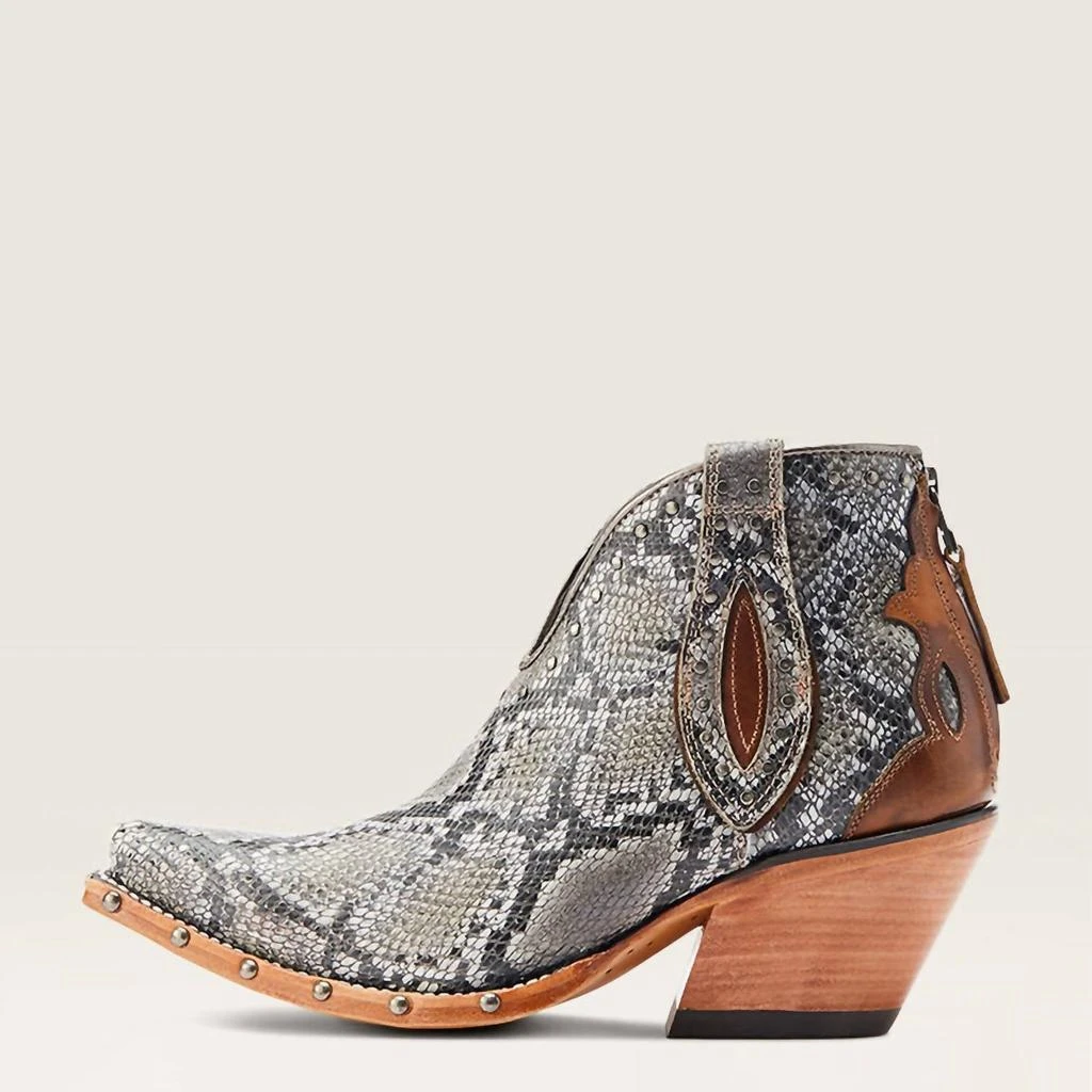 Ariat Women's Greeley Western Bootie In Natural Snakeprint 3