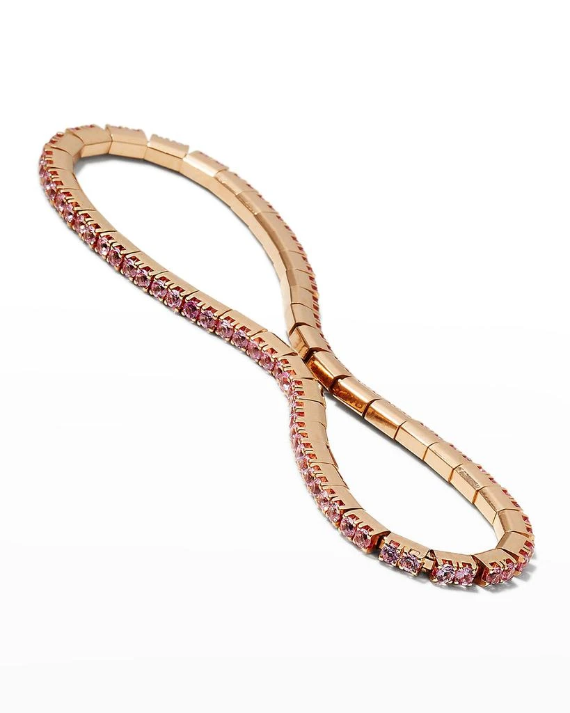 EXTENSIBLE Rose Gold Stretch Pink Sapphire Tennis Bracelet 4