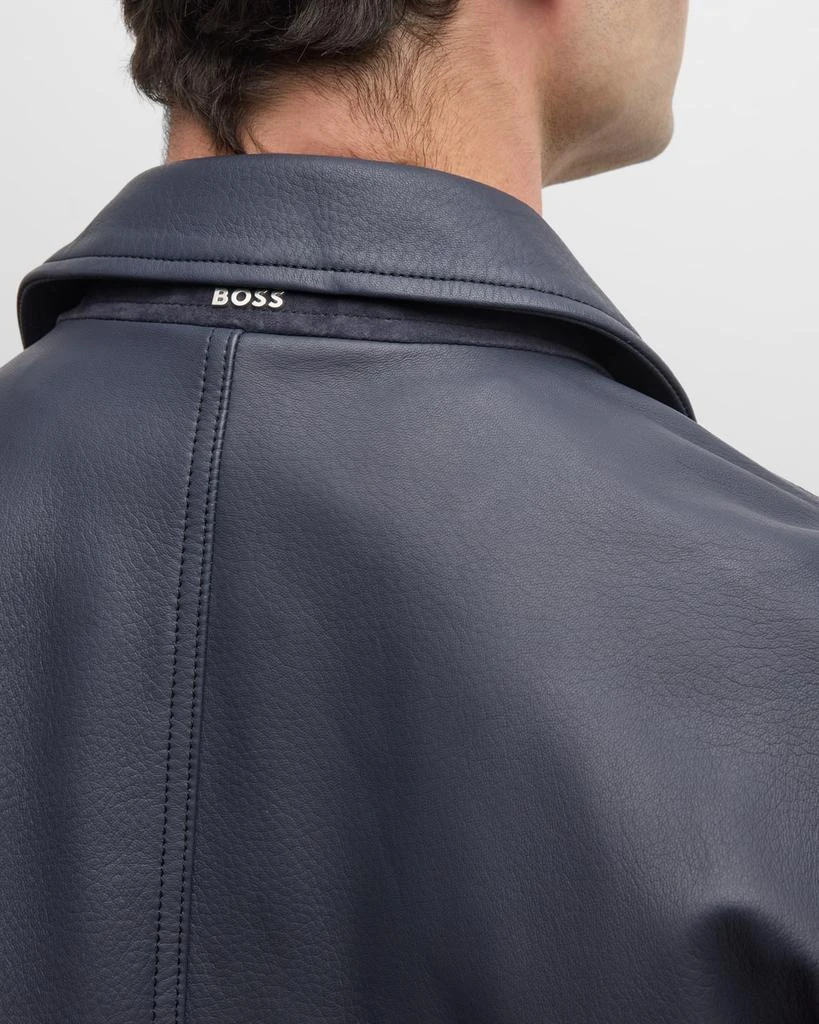 Hugo Boss Men's Leather Full-Zip Jacket 5