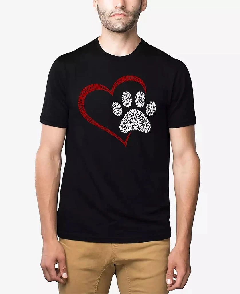 LA Pop Art Paw Heart - Men's Premium Blend Word Art T-Shirt 1