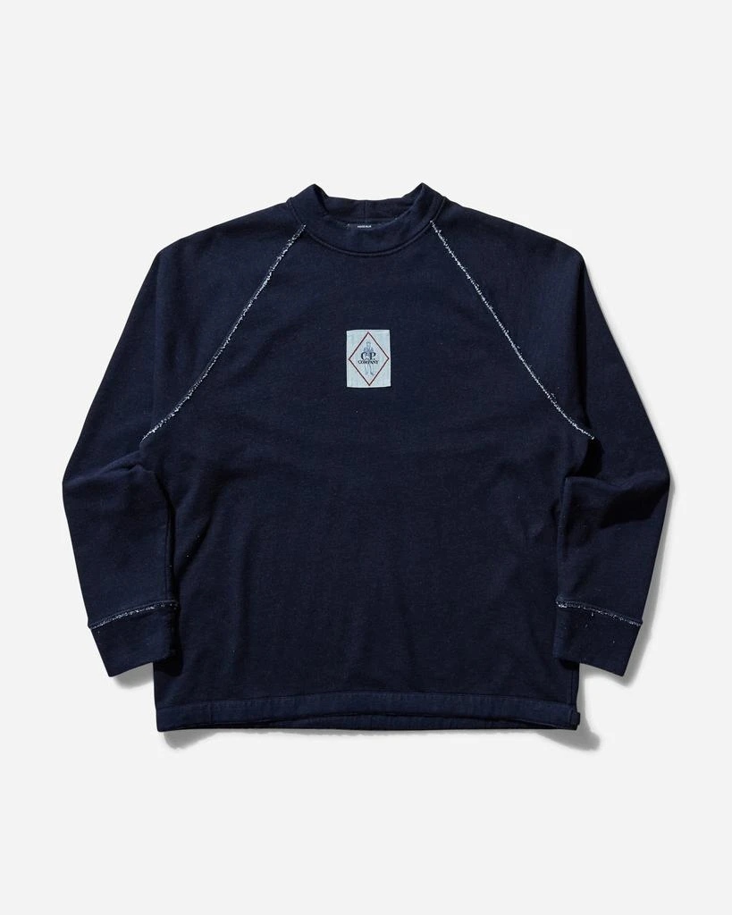 C.P. Company Men's Indigo Fleece Logo Sweatshirt Blue 1