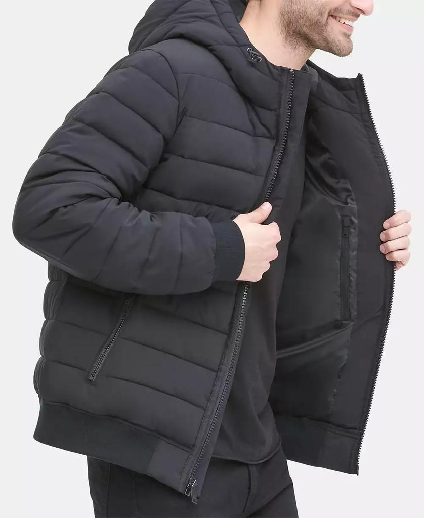 Dkny men's quilted hooded bomber jacket sale