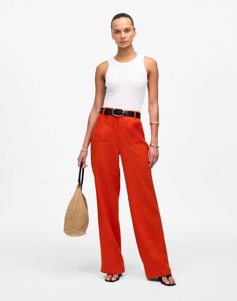Madewell Patch Pocket Flare Pant in 100% Linen from Madewell