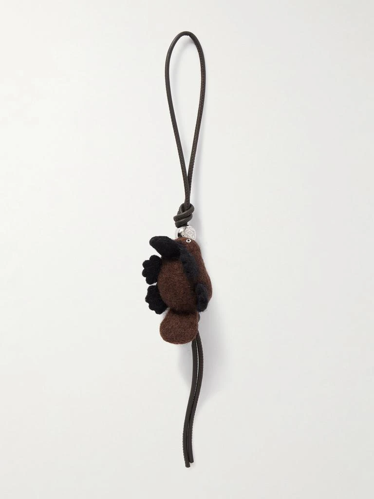 Loewe Platypus Wool-felt And Leather Bag Charm - Chocolate