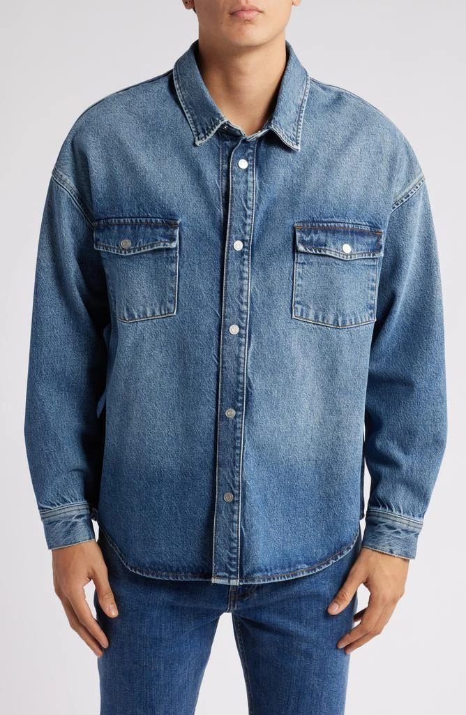 FRAME Relaxed Double Pocket Denim Shirt Jacket 4