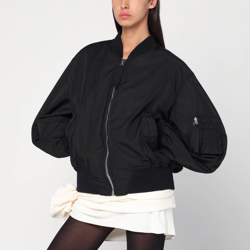 The Attico Black Anja zip bomber