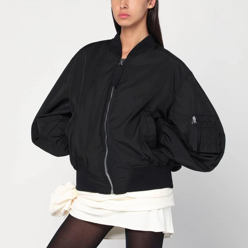 The Attico Black Anja zip bomber 1
