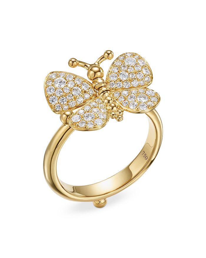 Temple St. Clair 18K Yellow Gold Diamond Snow Butterfly Ring