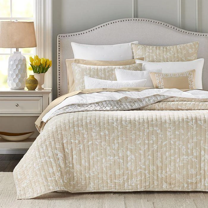 sky Elena Acanthus Chenille Reversible Quilt Set, Full/Queen - Exclusive 1