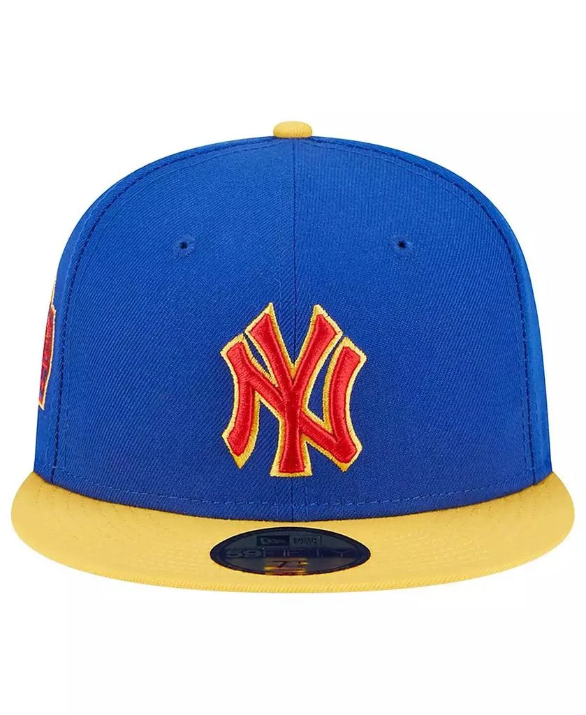 New Era Men's Royal, Yellow New York Yankees Empire 59FIFTY Fitted Hat 2