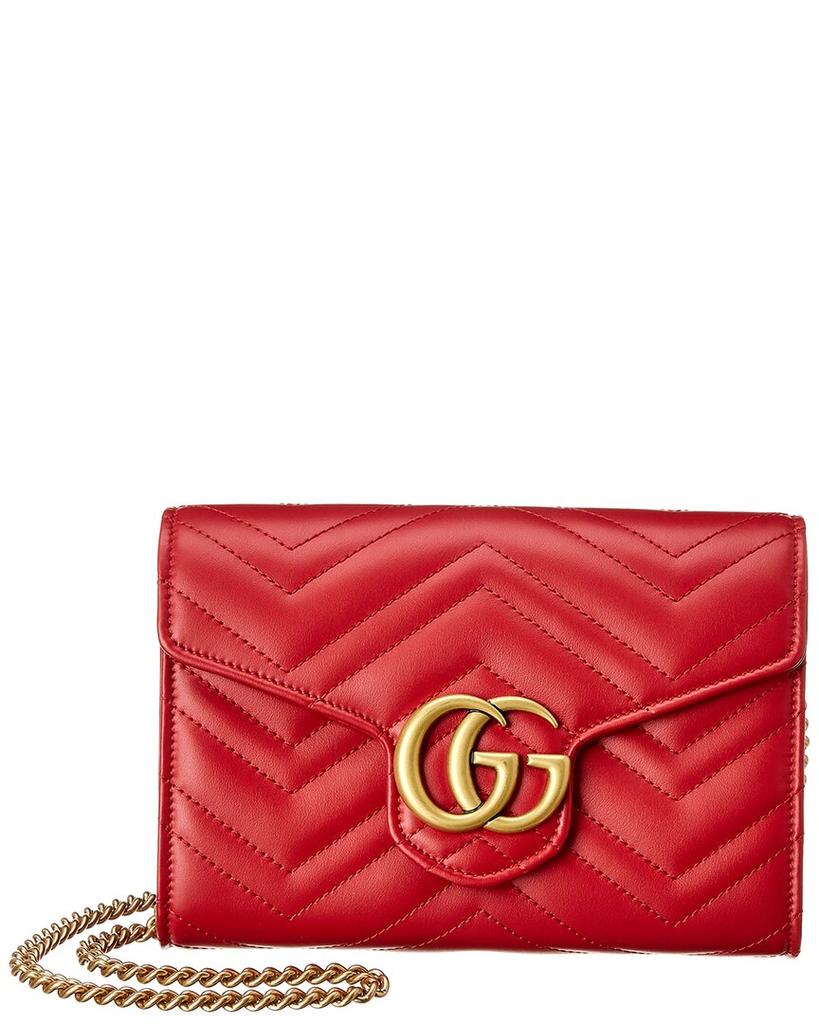 Gucci GG Marmont Matelasse Leather Wallet On Chain