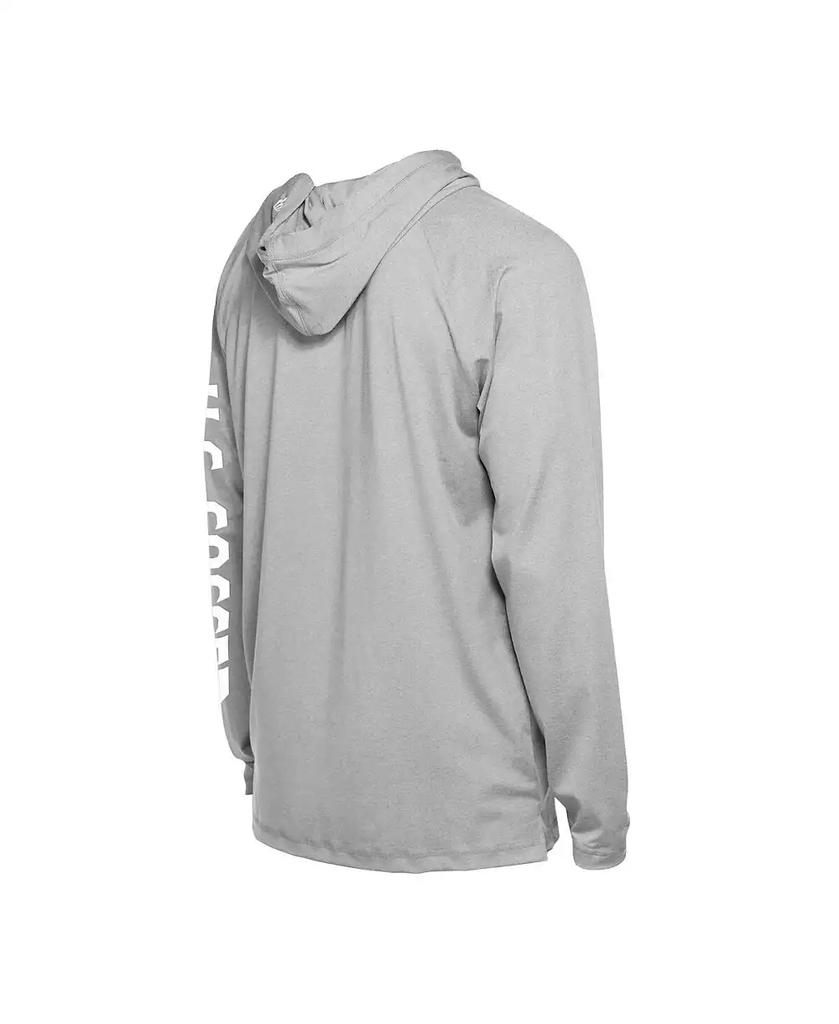 5th & Ocean Men's Gray USMNT Adventure Raglan Long Sleeve Hooded T-Shirt