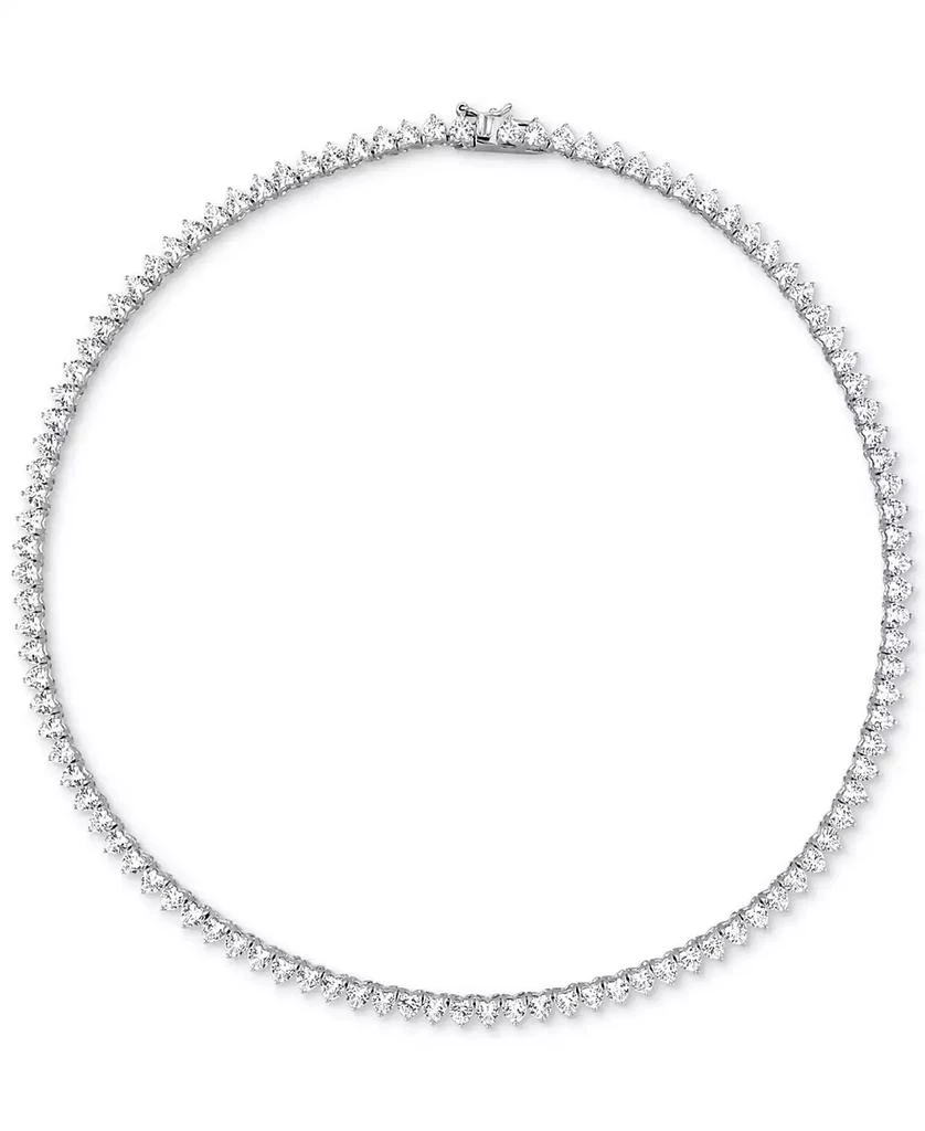 Macy's Lab-Grown White Sapphire Heart 18" Tennis Necklace (31-1/5 ct. t.w.) in Sterling Silver 4